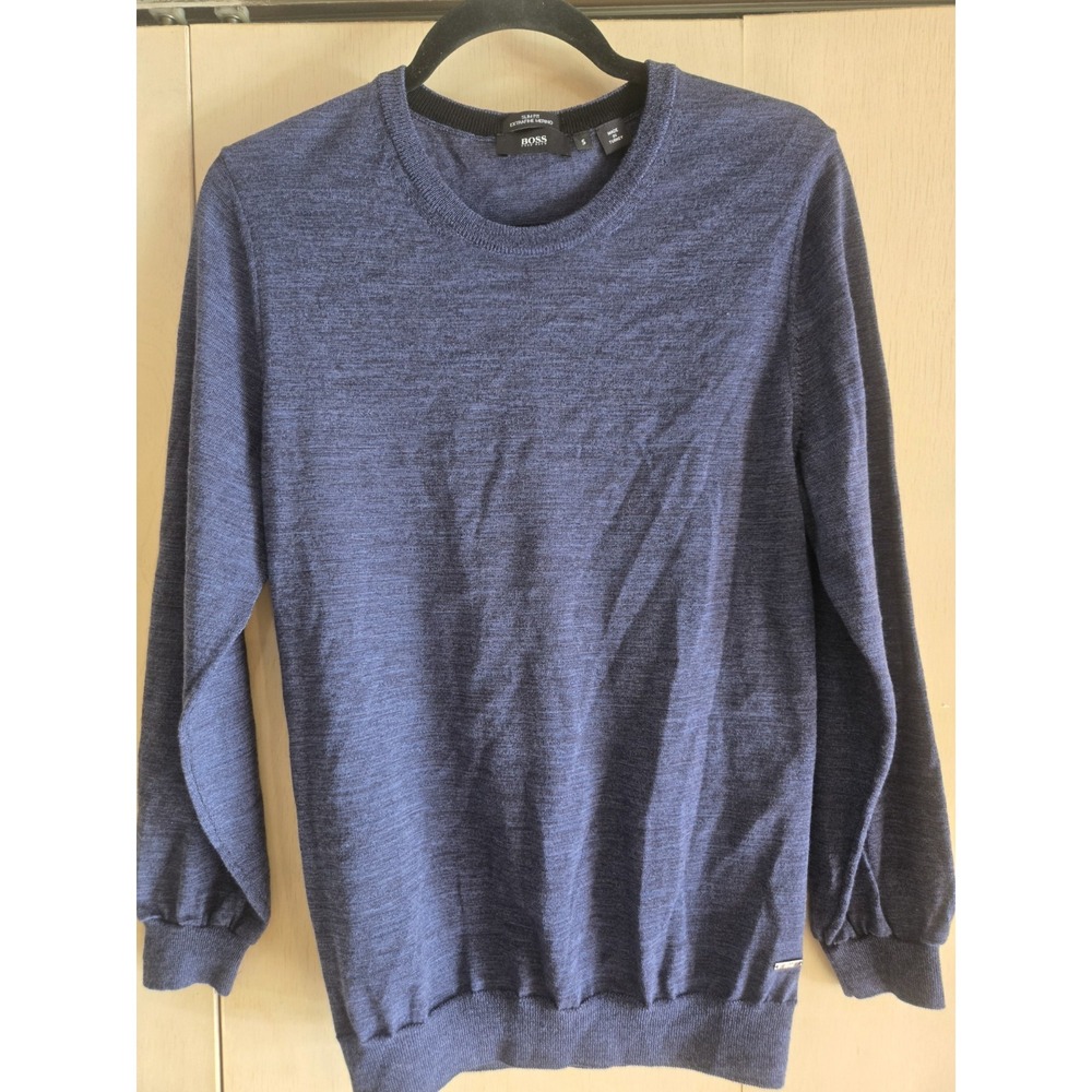 Hugo Boss Extrafine Merino Wool Crewneck Sweater Bundle Mens Small Gray Navy